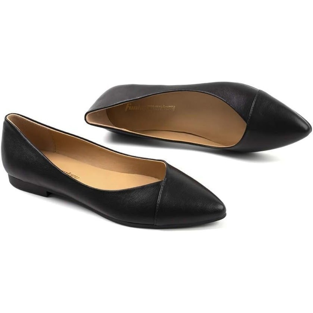 FunkyMonkey Women's Classic Casual Slip On Ballet Flats - Black - Size 11M